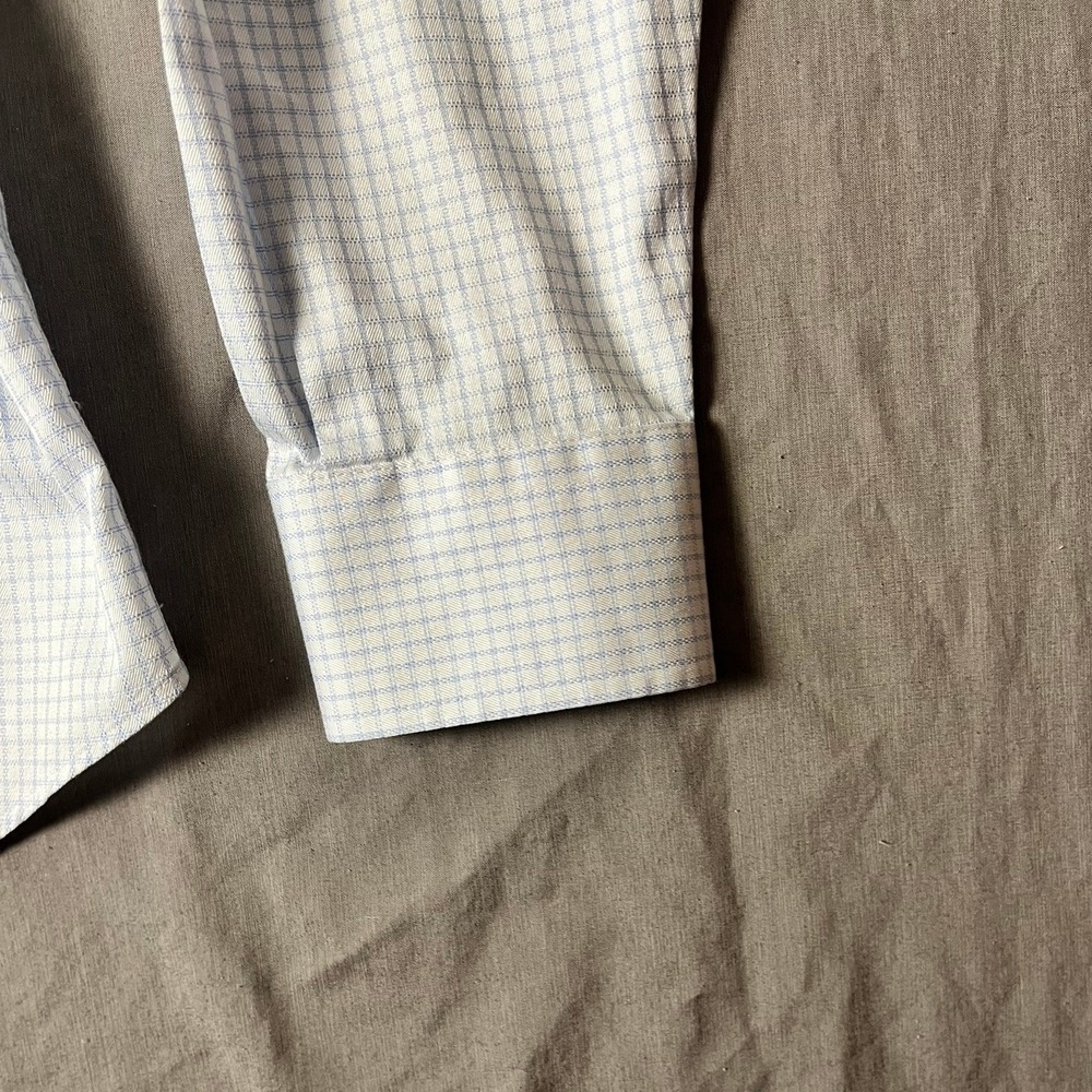 Jos. A. Bank Button-Down Mens 16-34 Reserve Slim Fit Light Blue Check EUC - Picture 8 of 11